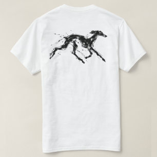 T-Shirt Croquis en Encre de Lévrier en Course Ar