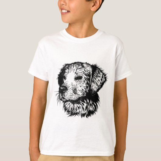 T-shirt Croquis en tête de canine (Devant)