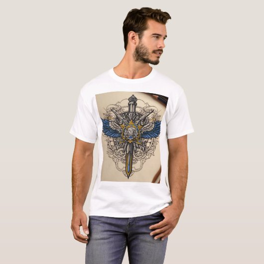 T-shirt "Croquis militaire ukrainien : force moderne" (Devant entier)
