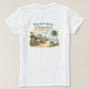 T-shirt Croquis vintage des kiosques de Piñones à Porto Ri