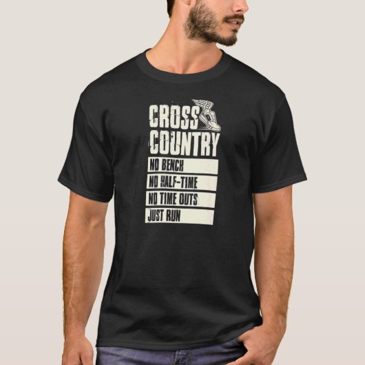 T-shirt Cross Country No Bench Pas De Semi-Temps Pas De Dé (Devant)