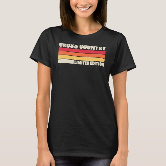 T-shirt Cross Country Running Distressed Retro (Devant)