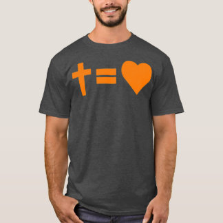 T-shirt Cross Equals Love Orange