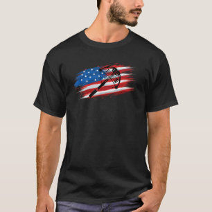 T-shirt Crossbow Archery Bow Chasse Drapeau Américain Pour