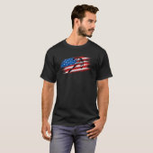 T-shirt Crossbow Archery Bow Chasse Drapeau Américain Pour (Devant entier)