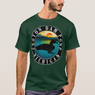 T-shirt Croton Dam Pond Loon Michigan Sunset