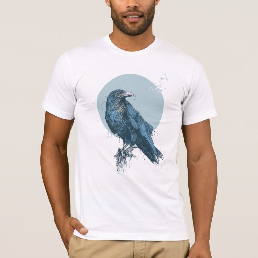 T-shirt crow bleu (Devant)