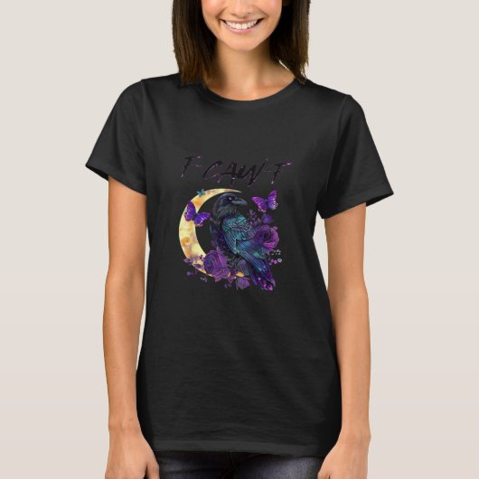 T-shirt Crow F Caw F Funny Bird Moon Gothic Design (Devant)