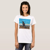T-shirt Crow on the Beach 2 Peinture (Devant entier)