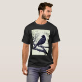 T-shirt Crow Perched on Bare Winter Branches (Devant entier)
