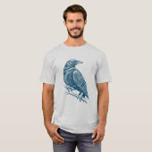 T-shirt Crow v2 - Océan bleu (Devant entier)