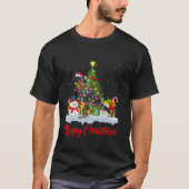 T-shirt Crow Xmas Tree Lighting Père Noël Crow Bird Christ (Devant)