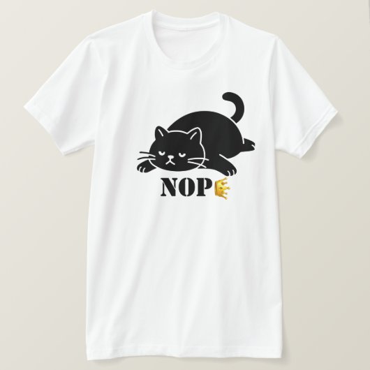 T-shirt Crown NOPE Black Cat Funny for Cat Lovers (Design devant)