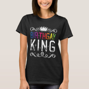 T-shirt Crown Rainbow Birthgay King LGBT Anniversaire
