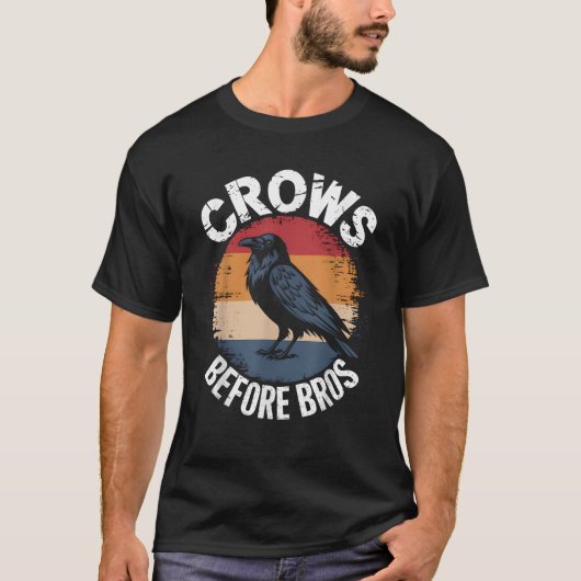 T-shirt Crows Before Bros Design Dark Bird Witchcraft Retr (Devant)