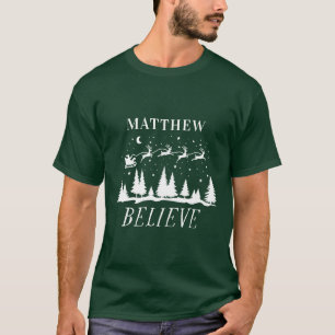 T-shirt Croyance personnalisée Santa Sleigh Noël correspon