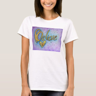 T-shirt Croyez Coeur Inspirationnel Word Art Chemise perso