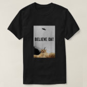 T-shirt Croyez Dat Aliens UFO Dat UFO Funny Ufo Cat Selfi (Design devant)
