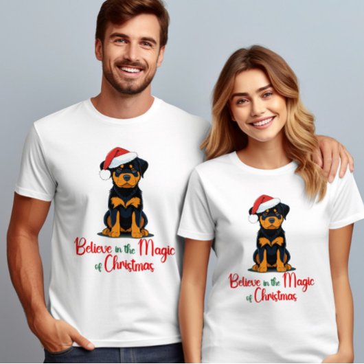 T-shirt Croyez en la magie du chien mignon de Noël