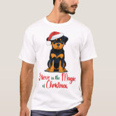 T-shirt Croyez en la magie du chien mignon de Noël (Devant)