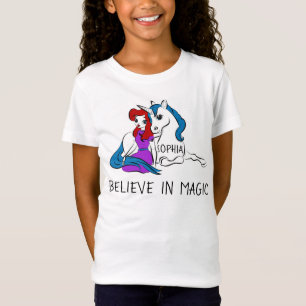 T-Shirt Croyez en la princesse magique et la licorne