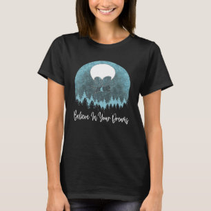 T-shirt Croyez En Vos Rêves Cute Chat Volant Dans La Nuit