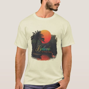 T-shirt Croyez en Votre Vision : Silhouette de Coucher de