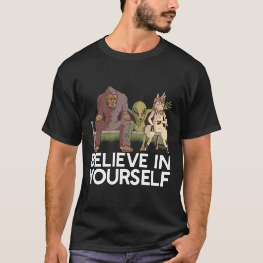 T-shirt CROYEZ EN VOUS ! Alien Sasquatch Unicorn Funny (Devant)