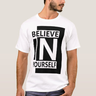 T-shirt Croyez en vous - Citation motivante moderne en gra