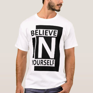T-shirt Croyez en vous - Citation motivante moderne en gra