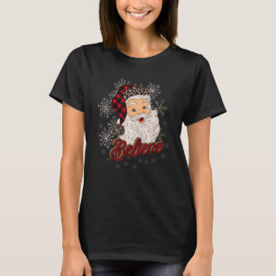 T-shirt Croyez Le Costume Père Noël Avec Le Léopard Noël