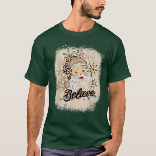 T-shirt Croyez Le Costume Père Noël Avec Le Léopard Noël