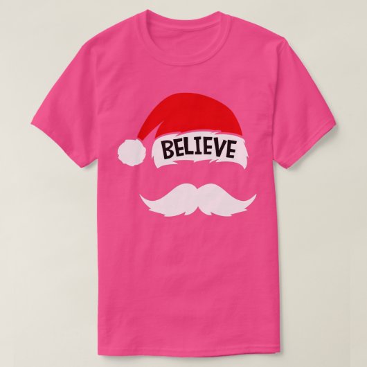 T-shirt Croyez Noël Croyez Père Noël Casquette Merry Ch (Design devant)