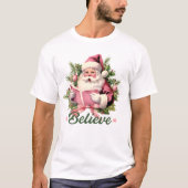 T-shirt Croyez - Père Noël rose (Devant)