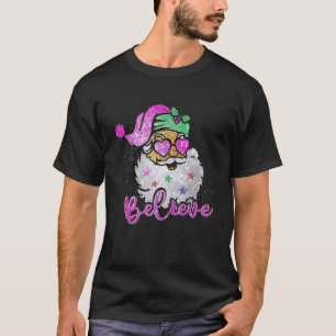 T-shirt Croyez Retro Père Noël Christmas Femmes Pink Père 