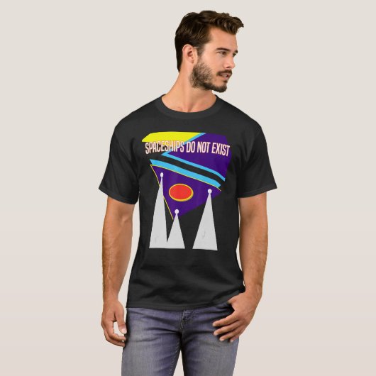 T-shirt Croyez-Vous En Aliens Spaceships Little Green M (Devant entier)