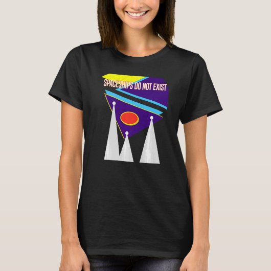 T-shirt Croyez-Vous En Aliens Spaceships Little Green M (Devant)