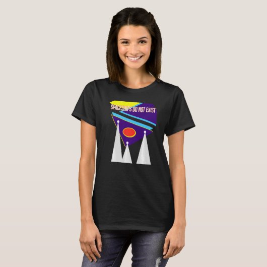 T-shirt Croyez-Vous En Aliens Spaceships Little Green M (Devant entier)