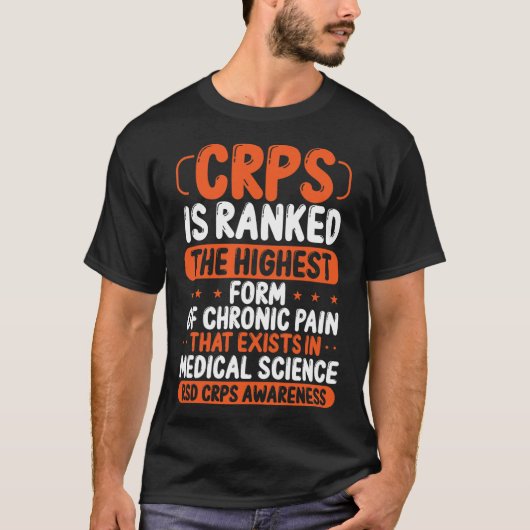 T-shirt Crps Sensibilisation Douleur Chronique Orange Ribb (Devant)
