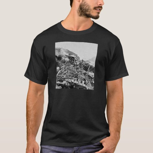 T-shirt Cru 1889 d'épave de train d'inondation de (Devant)