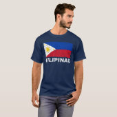 T-shirt Cru de drapeau de Philippines (Devant entier)