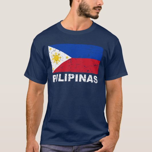 T-shirt Cru de drapeau de Philippines (Devant)