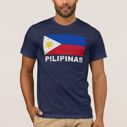 T-shirt Cru de drapeau de Philippines (Devant)