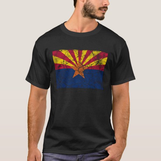 T-shirt Cru de drapeau d'état de l'Arizona (Devant)