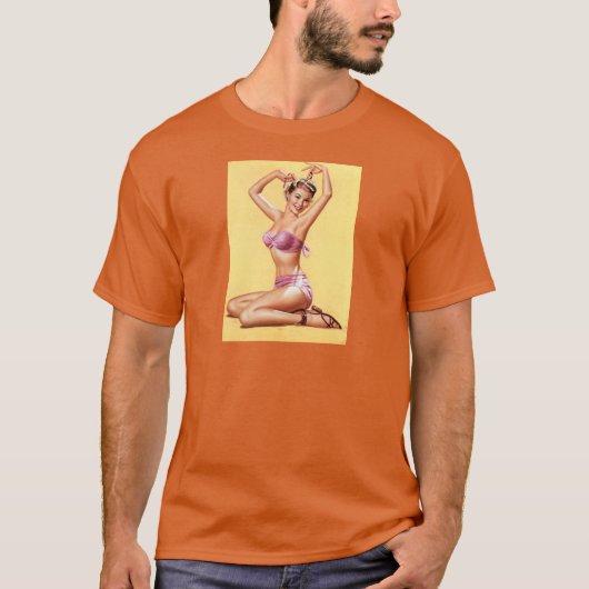 T-shirt cru de pin-up d'art de nez de style de la guerre (Devant)