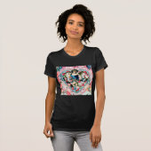 T-shirt Cru rose de roses d'ange victorien (Devant entier)