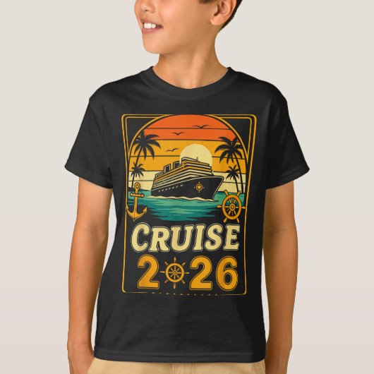 T-shirt Cruise Into The New Year 2026 Family Holiday Trip (Devant)