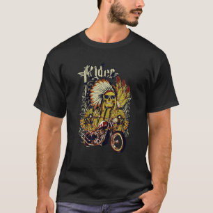 T-shirt Cruiser Motorcycle Crâne Américain Amérindien Vi
