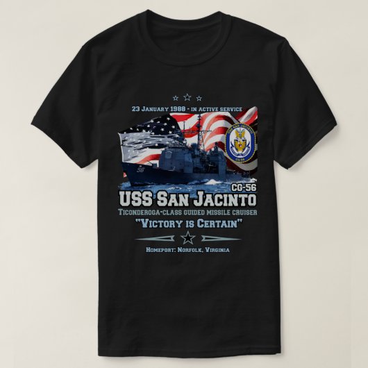 T-shirt Cruiser USS San Jacinto CG56 (Design devant)