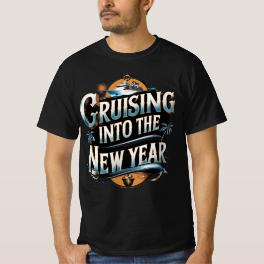 T-shirt Cruising Into The New Year Cruise Ship (Devant)